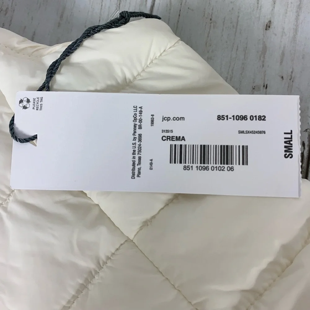 Liz Claiborne Quilted Puffer Vest Jacket Cream Ivory Women’s Sz S NWT - Picture 7 of 8
